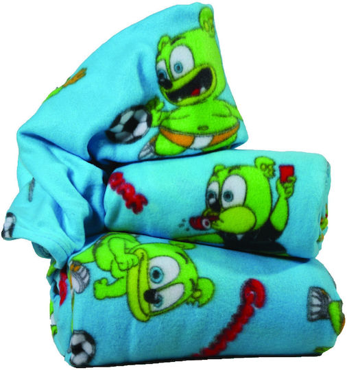Viopros Одеяло Детско легло Gummy Bear Флийс Тюркоазен Turquoise 115x155см.