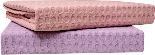 Anna Riska Κουβέρτα Αγκαλιάς & Λίκνου Michelle Βαμβακερή Ροζ Blush Pink 80x115εκ.