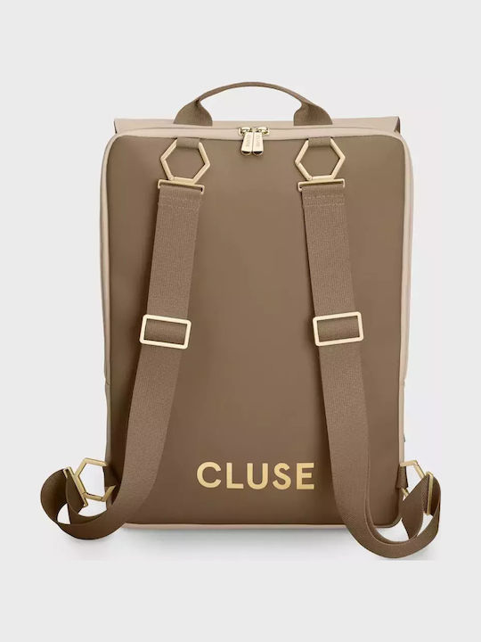 Cluse Le Réversible Backpack, Beige Dark Brown, Gold Colour