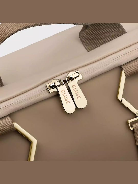 Cluse Le Réversible Backpack, Beige Dark Brown, Gold Colour