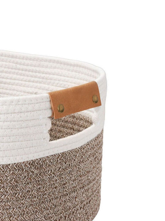 Sidirela Ethnic Decorative Basket Wicker with Handles Beige 37x33x15cm