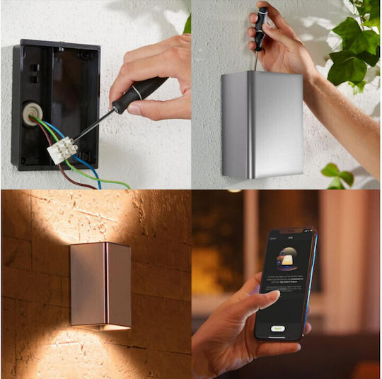 Philips Resonate Стенно Външно Фенерче LED IP44 8W с Студено бяло Светлина 9.3x8x18εκ.