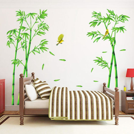 Dekorative Sticker für Möbel und Wand, Bambus Pflanzen und Vögel Colibry, 295 X 165 Cm, Original Deals