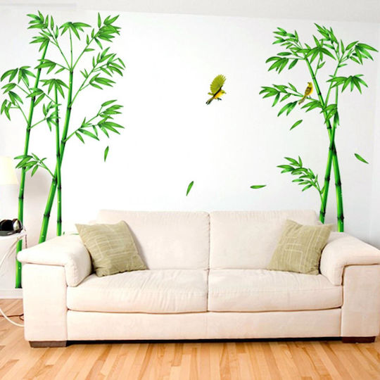 Dekorative Sticker für Möbel und Wand, Bambus Pflanzen und Vögel Colibry, 295 X 165 Cm, Original Deals