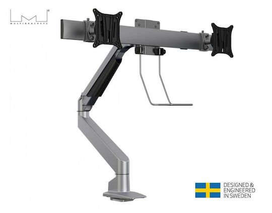 Multibrackets Стойка Офис за 2 Монитори до 28" с Рамо Сив (MB-5938)