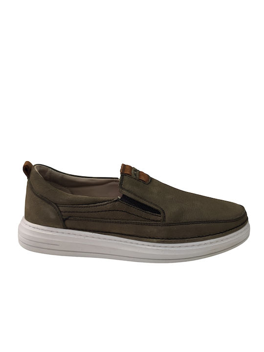 Gale Men's Leather Slip-Ons Green