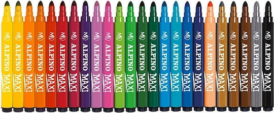 Alpino Markere De Pictură Cu Apă 5.7mm Groși Lavabili Neon Set 24 Culori