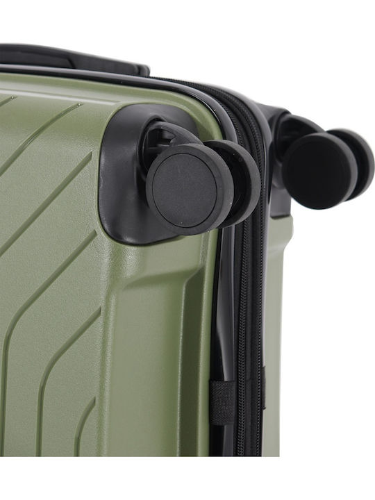 Lavor Cabin Hard Green Travel Suitcase with 4 Wheels Height 55cm
