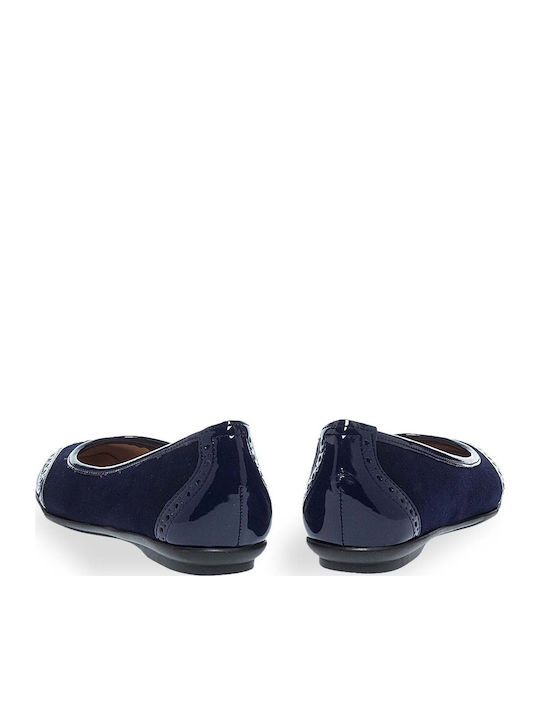 Damen Ballerinas Spitz zulaufend Blau