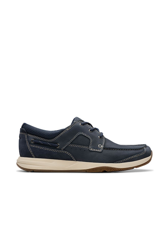 Clarks Men's Leather Moccasins Blue