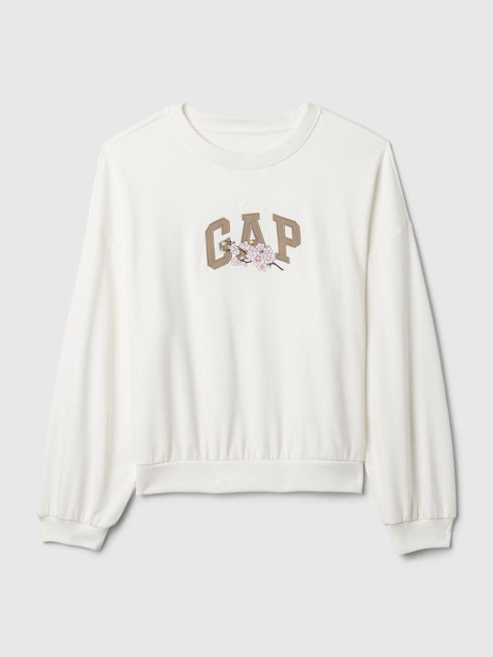 GAP Μακρύ Γυναικείο Φούτερ Off White