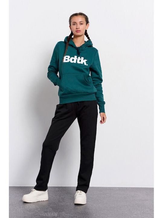 Long Women's Sweatshirt Hooded Blue