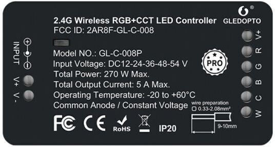 Gledopto Ασύρματο Dimmer RF