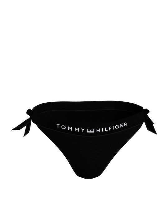 Bikini Slip με Κορδονάκια Μαύρο