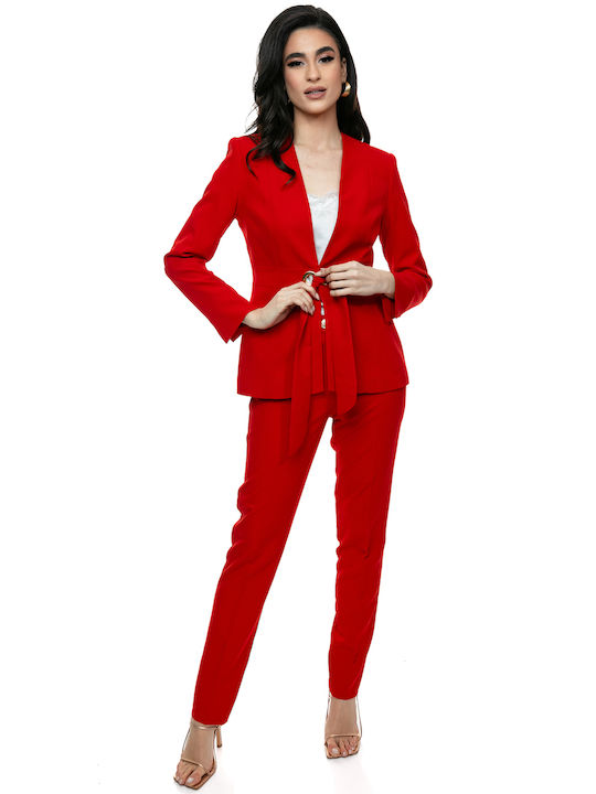 RichgirlBoudoir Damen Rot Anzug in Slim Passform