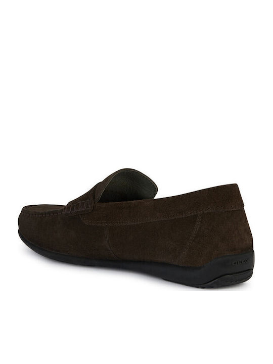 U Ascanio C Men's Leather Moccasins Brown
