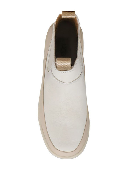 Brisbane Leather Women's Chelsea Boots with Medium Heel Beige