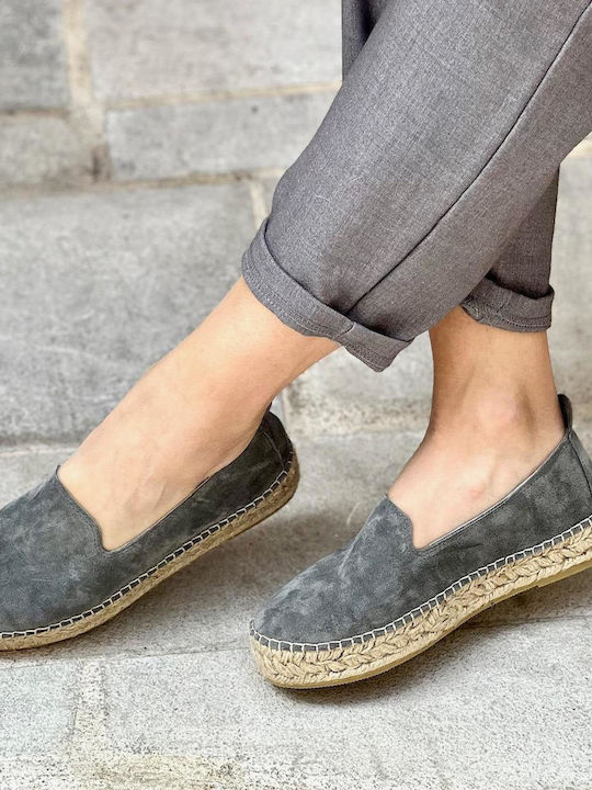 Suede Γυναικείες Εσπαντρίγιες σε Γκρι Χρώμα