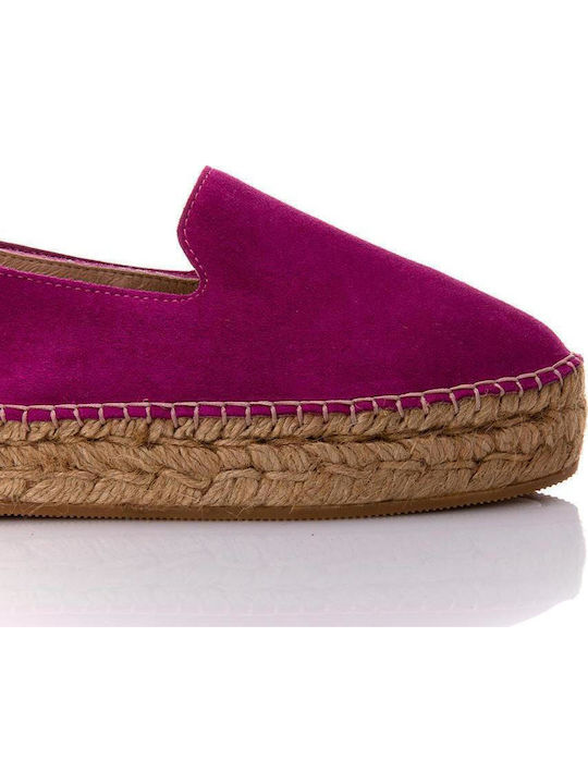 Wildleder Damen Espadrilles in Fuchsie Farbe