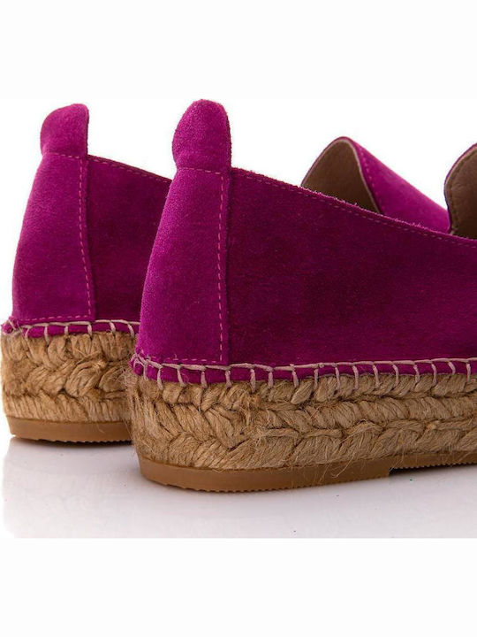 Wildleder Damen Espadrilles in Fuchsie Farbe