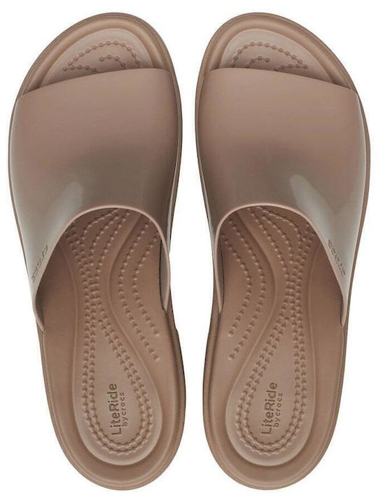 Brooklyn Mules with Chunky High Heel in Brown Color