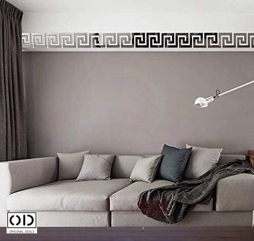 Self-adhesive Mirror For Interior Decor And Design, Versace Model, Premium Acrylic Pvc, Set Of 10 Pieces, 10 X 10 X 0.1 Cm, Original Deals