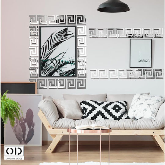 Self-adhesive Mirror For Interior Decor And Design, Versace Model, Premium Acrylic Pvc, Set Of 10 Pieces, 10 X 10 X 0.1 Cm, Original Deals