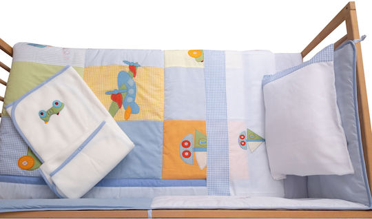 Viopros Baby Crib Bedding Set 6pcs Ciel