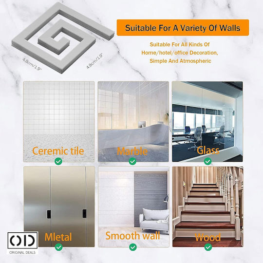 Self-adhesive Mirror For Interior Decor And Design, Versace Model, Premium Acrylic Pvc, Set Of 10 Pieces, 10 X 10 X 0.1 Cm, Original Deals