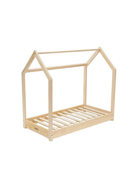 Kids Bed Single Beige for Mattress 70x140cm