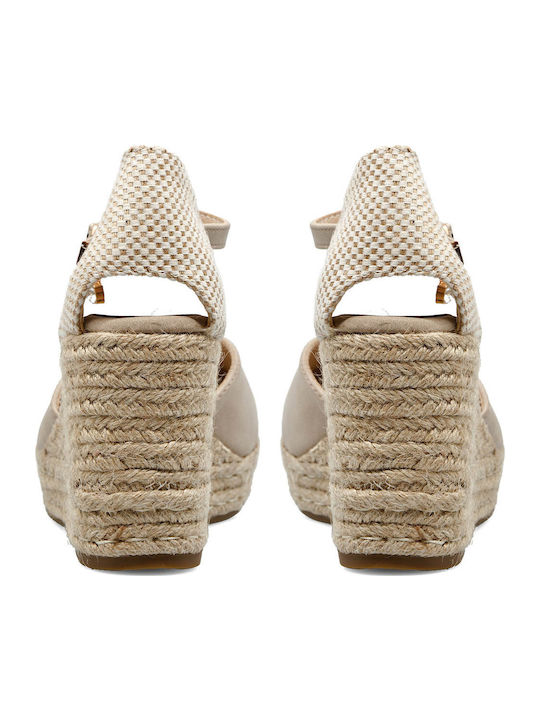 Women's Synthetic Leather Platform Espadrilles Brown