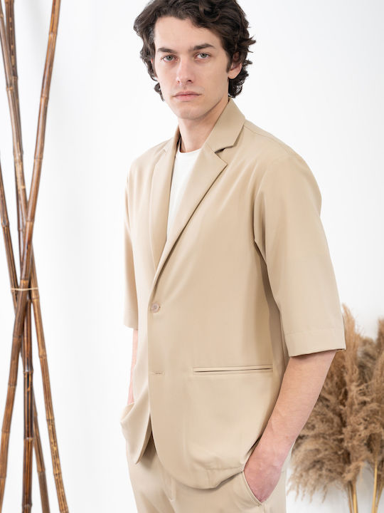 Men's Suit Jacket Beige