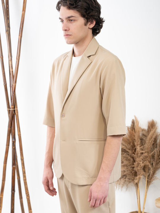 Men's Suit Jacket Beige