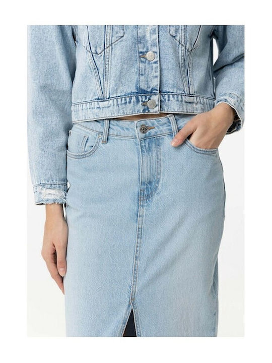Denim Midi Rock Blau