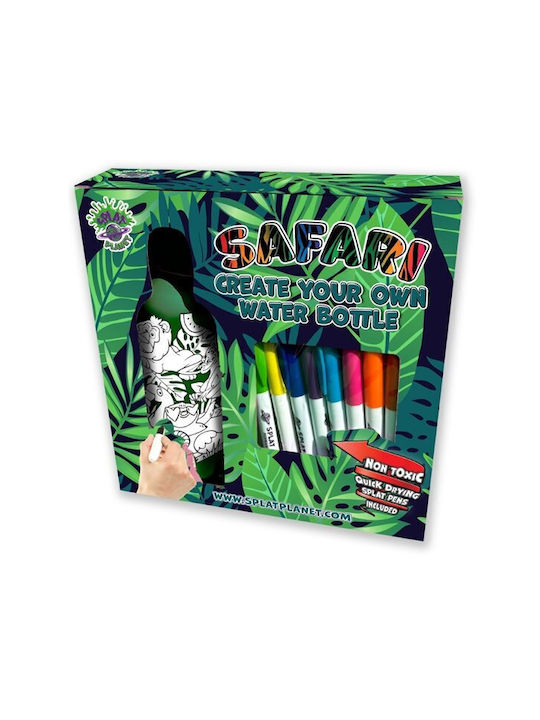 Splat Planet Aluminium Bottle 600ml With 8 Safari 5+ markers Splat Planet Aluminium Bottle 600ml With 8 Safari 5+ markers