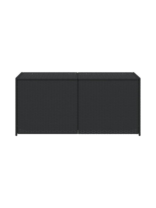 vidaXL Μπαούλο Αποθήκευσης Εξωτερικού Χώρου Rattan 283lt Μαύρο Μ120xΠ50xΥ56εκ.