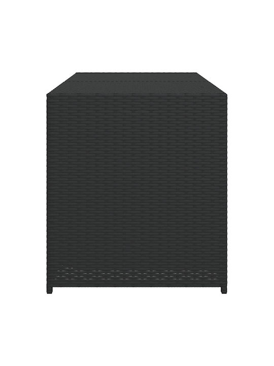 vidaXL Μπαούλο Αποθήκευσης Εξωτερικού Χώρου Rattan 283lt Μαύρο Μ120xΠ50xΥ56εκ.