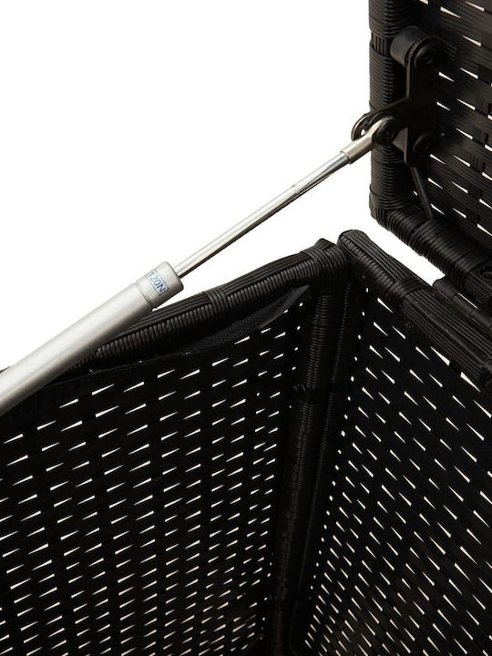vidaXL Μπαούλο Αποθήκευσης Εξωτερικού Χώρου Rattan 283lt Μαύρο Μ120xΠ50xΥ56εκ.