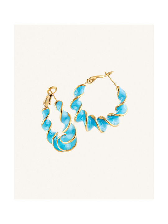 StanStefan Sugar Aquata Earrings Hoops made of Steel Gold Plated