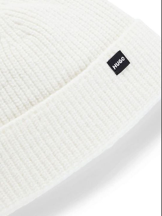 Hugo Boss Beanie Unisex Căciulă Tricotat în culoarea Alb