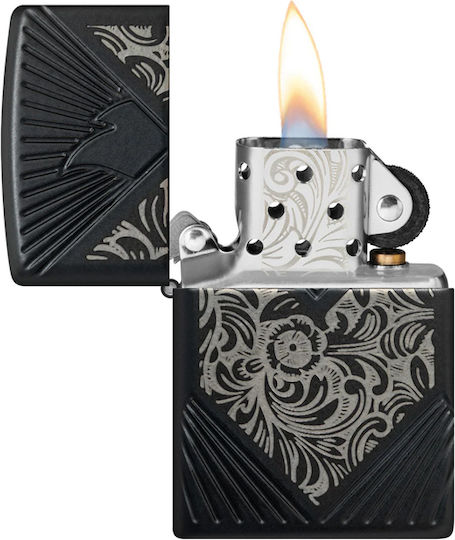 Zippo Sammlbares Feuerzeug Flamme in Schwarz Farbe