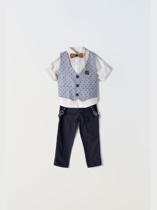 Hashtag Kids Set with Pants Summer 4pcs Blue