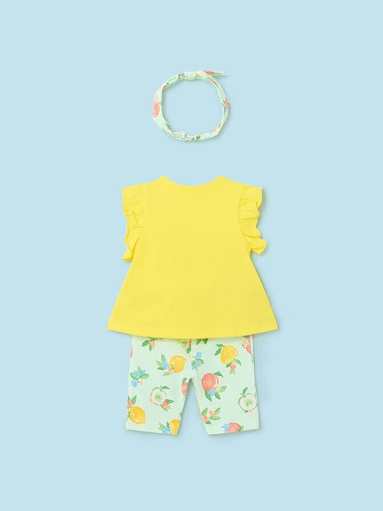 Mayoral Kids Set with Leggings Summer 2pcs yellow