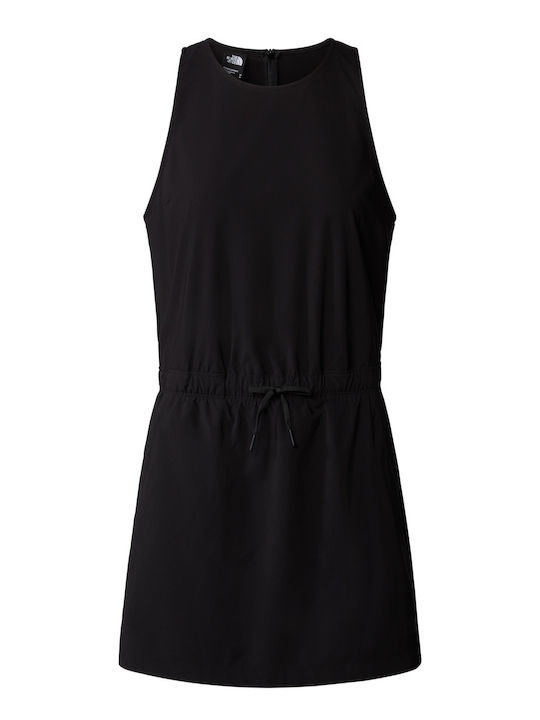 Summer Mini Athletic Sleeveless Dress Black