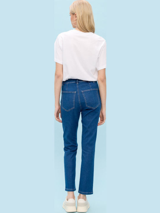 Ψηλόμεσο Γυναικείο Jean Παντελόνι Μπλε Denim