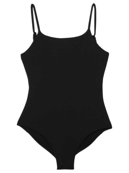 Spaghetti Strap Bodysuit Yoga Slim Fit Black