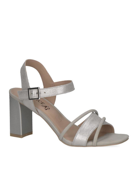 Leather Sandals Silver