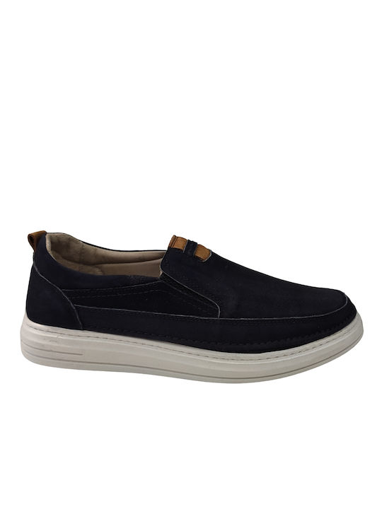 Gale Δερμάτινα Ανδρικά Slip-On Μπλε