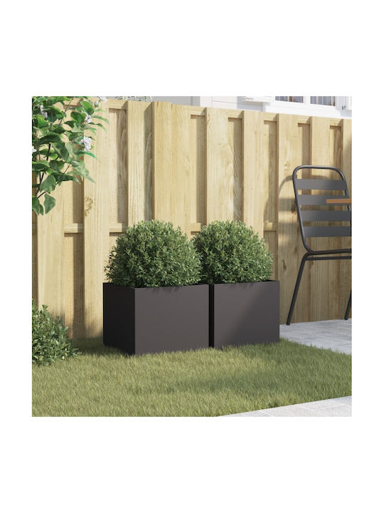vidaXL Set 2 Jardiniere Plastice Negru