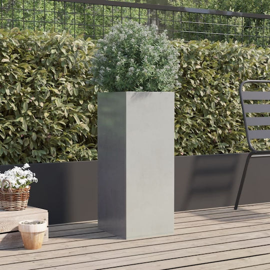 vidaXL vidaXL Metallisches Pflanzgefäß Silber 32x75x27,5 cm